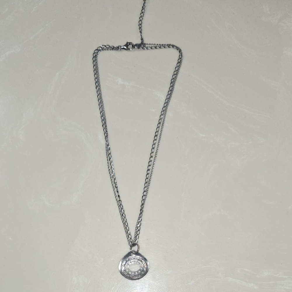 Chic Silver-Tone Pendant Necklace